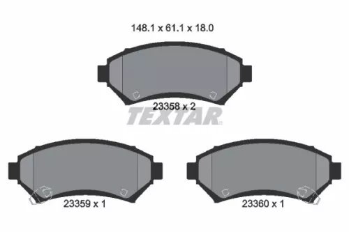TEXTAR Brake Pad Set, disc brake (2335801)