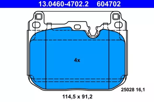 ATE Brake Pad Set, disc brake (13.0460-4702.2)