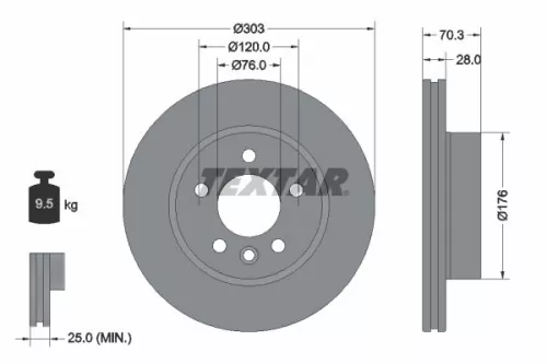 TEXTAR Brake Disc (92288403)