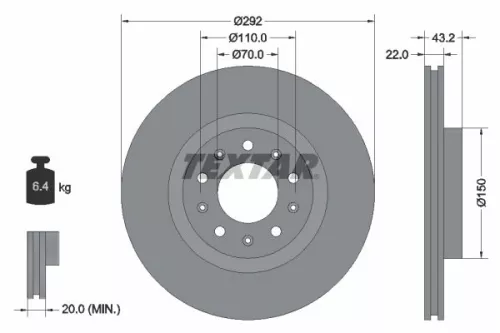 TEXTAR Brake Disc (92221103)