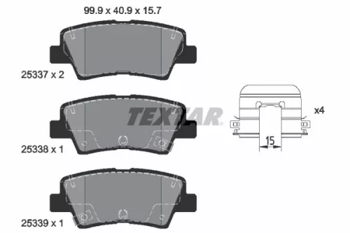 TEXTAR Brake Pad Set, disc brake (2533707)