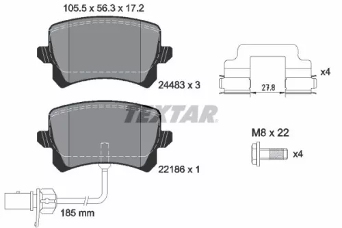 TEXTAR Brake Pad Set, disc brake (2448307)