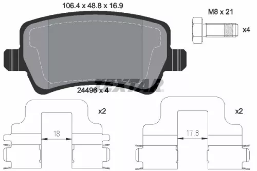 TEXTAR Brake Pad Set, disc brake (2449602)