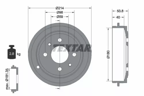 TEXTAR Brake Drum (94014800)