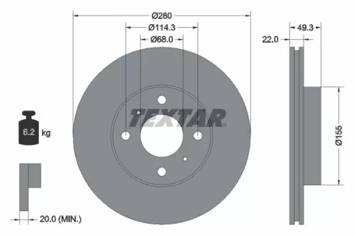 TEXTAR Brake Disc (92109300)