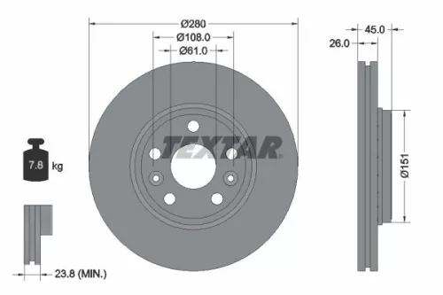 TEXTAR Brake Disc (92257903)