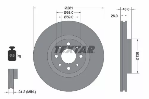 TEXTAR Brake Disc (92107703)