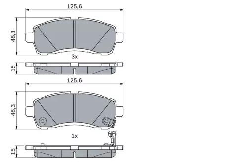 BOSCH Brake Pad Set, disc brake (0986494754)