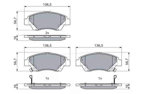 BOSCH Brake Pad Set, disc brake (0986494896)