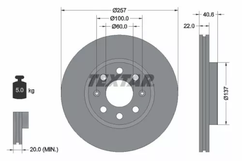 TEXTAR Brake Disc (92145703)