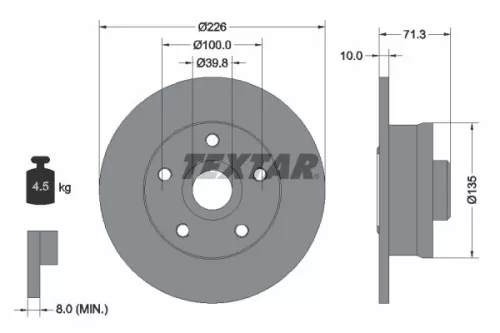 TEXTAR Brake Disc (92153800)