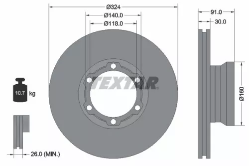 TEXTAR Brake Disc (93087600)