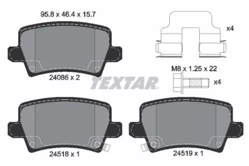 TEXTAR Brake Pad Set, disc brake (2408601)