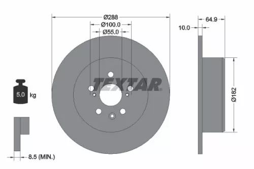 TEXTAR Brake Disc (92135903)