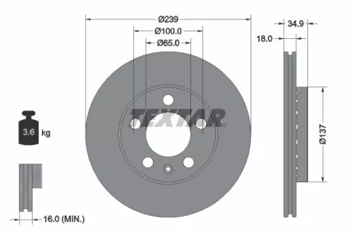 TEXTAR Brake Disc (92106803)