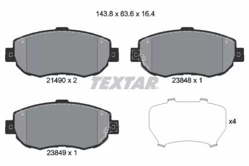 TEXTAR Brake Pad Set, disc brake (2149001)