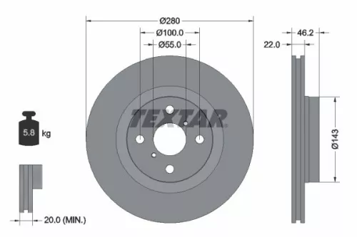 TEXTAR Brake Disc (2287603)