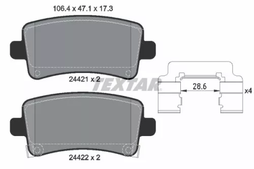 TEXTAR Brake Pad Set, disc brake (2442102)