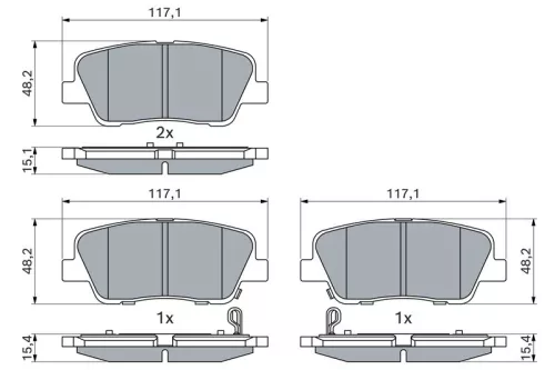 BOSCH Brake Pad Set, disc brake (0986495370)
