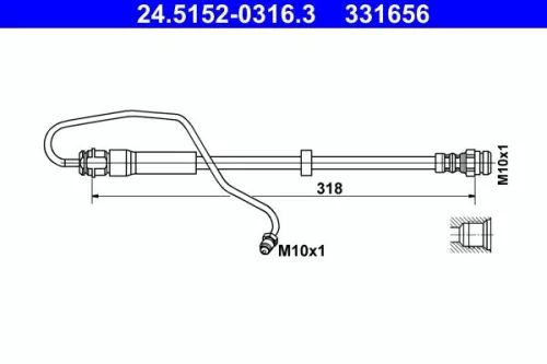 ATE Brake Hose (24.5152-0316.3)