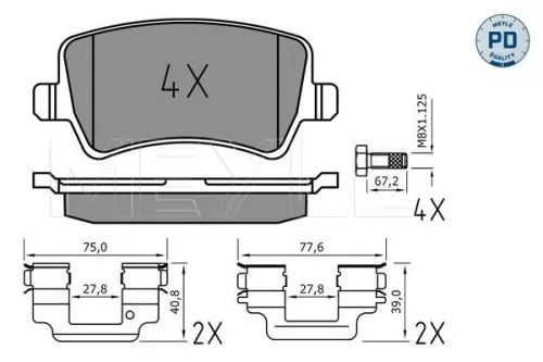 MEYLE Brake Pad Set, disc brake (0252449618/PD)