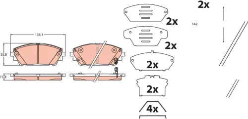 TRW Brake Pad Set, disc brake (GDB2456)