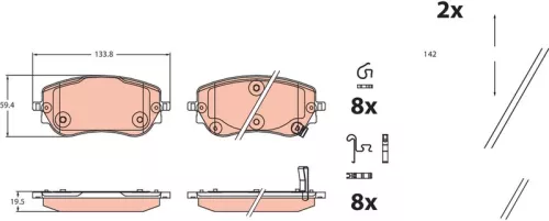 TRW Brake Pad Set, disc brake (GDB2551)