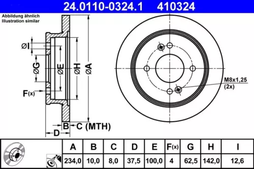 ATE Brake Disc (24.0110-0324.1)