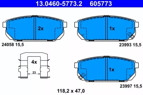 ATE Brake Pad Set, disc brake (13.0460-5773.2)