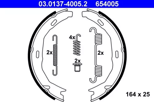 ATE Brake Shoe Set, parking brake (03.0137-4005.2)