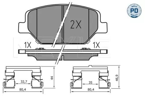 MEYLE Brake Pad Set, disc brake (0252213819/PD)