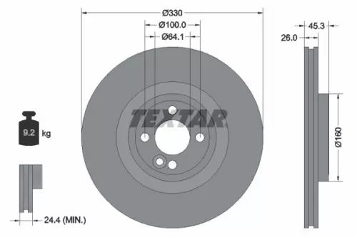 TEXTAR Brake Disc (92275403)