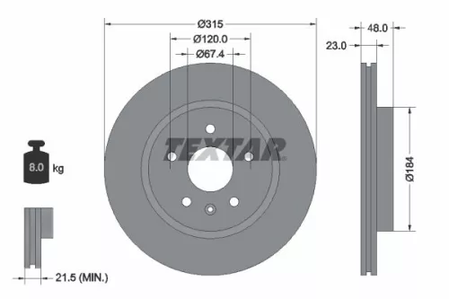 TEXTAR Brake Disc (92187303)