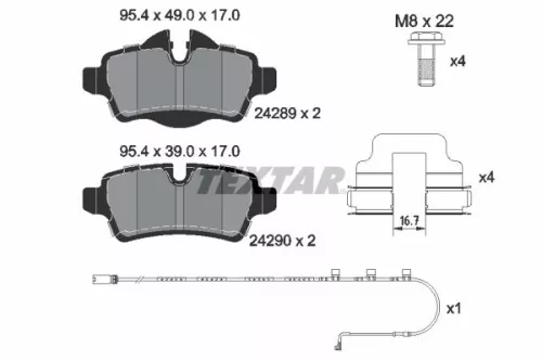 TEXTAR Brake Pad Set, disc brake (2428904)