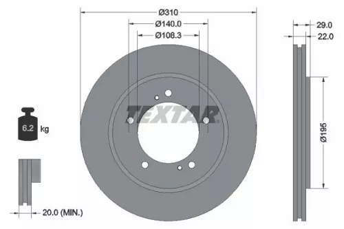 TEXTAR Brake Disc (92170503)