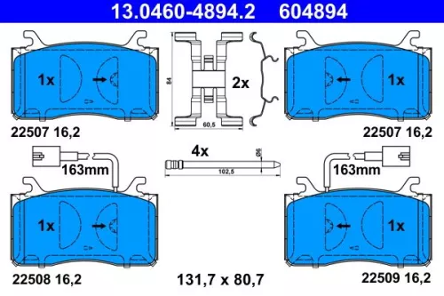 ATE Brake Pad Set, disc brake (13.0460-4894.2)