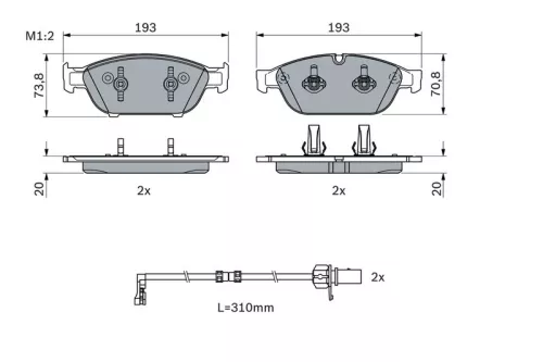 BOSCH Brake Pad Set, disc brake (0986494986)
