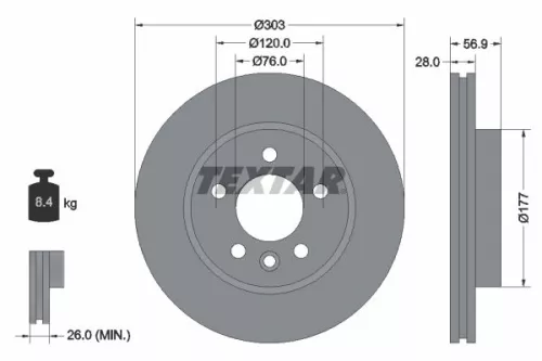 TEXTAR Brake Disc (92228905)