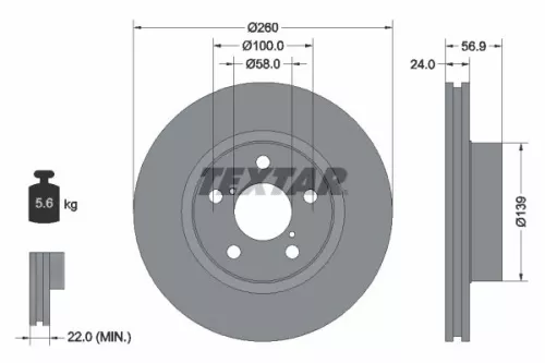 TEXTAR Brake Disc (92081900)