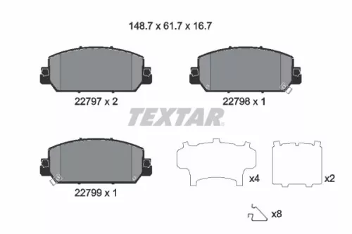 TEXTAR Brake Pad Set, disc brake (2279701)