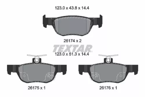 TEXTAR Brake Pad Set, disc brake (2617401)