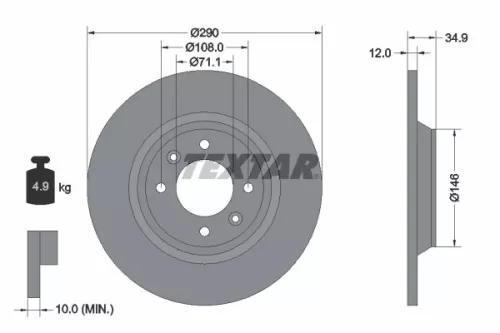 TEXTAR Brake Disc (92231303)