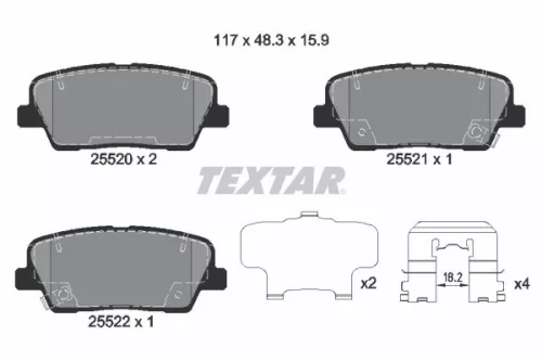 TEXTAR Brake Pad Set, disc brake (2552001)