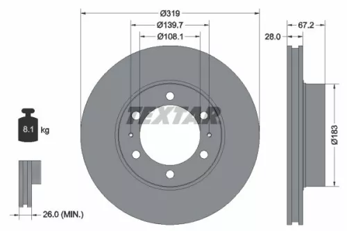 TEXTAR Brake Disc (92230403)
