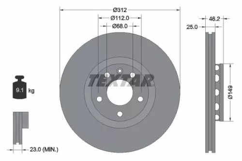 TEXTAR Brake Disc (92106105)