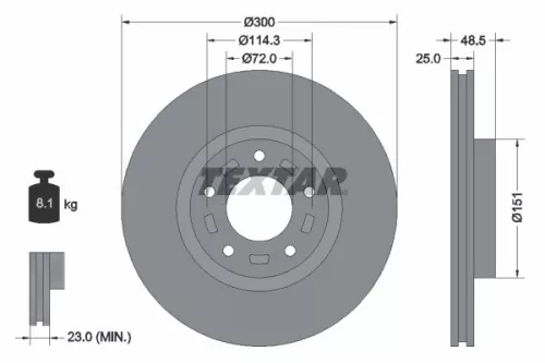TEXTAR Brake Disc (92130403)