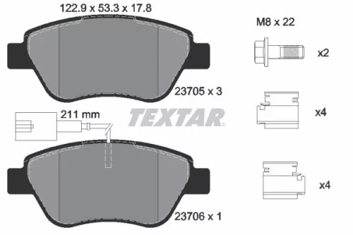TEXTAR Brake Pad Set, disc brake (2370502)