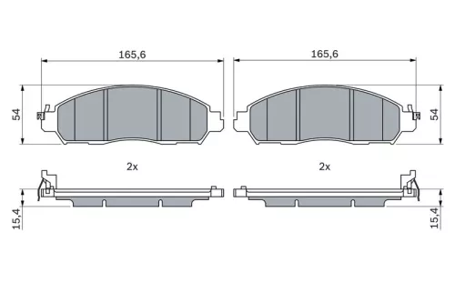 BOSCH Brake Pad Set, disc brake (0986424973)