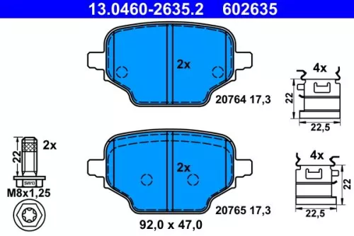 ATE Brake Pad Set, disc brake (13.0460-2635.2)