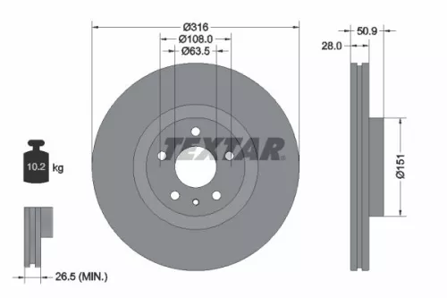 TEXTAR Brake Disc (92309603)